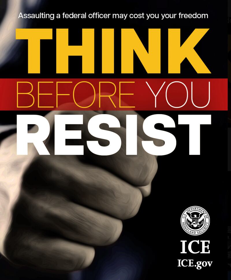 ICE posted a warning on X.