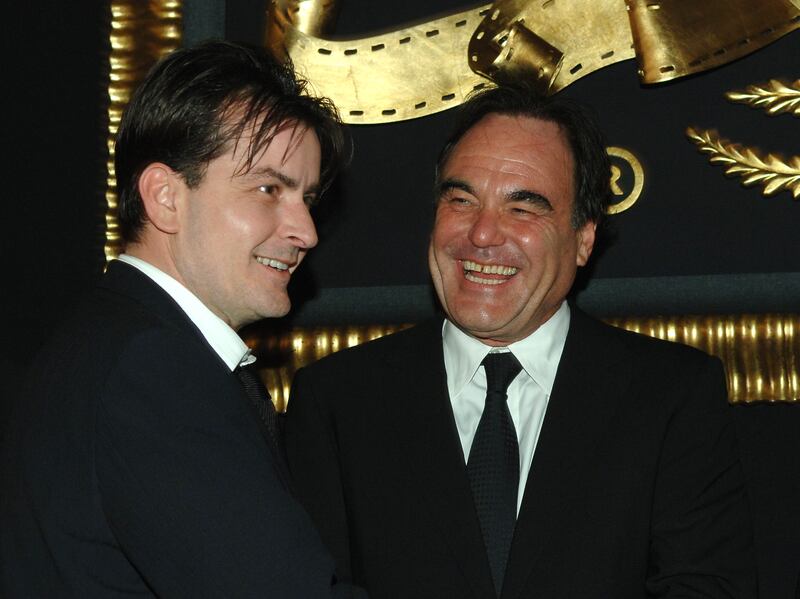 Charlie Sheen and Oliver Stone