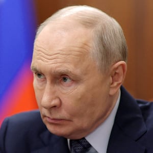 Russian President Vladimir Putin attends a meeting with Minister of Industry and Trade Anton Alikhanov at the Kremlin in Moscow, Russia August 26, 2026. Sputnik/Mikhail Metzel/Pool via REUTERS ATTENTION EDITORS - THIS IMAGE WAS PROVIDED BY A THIRD PARTY.