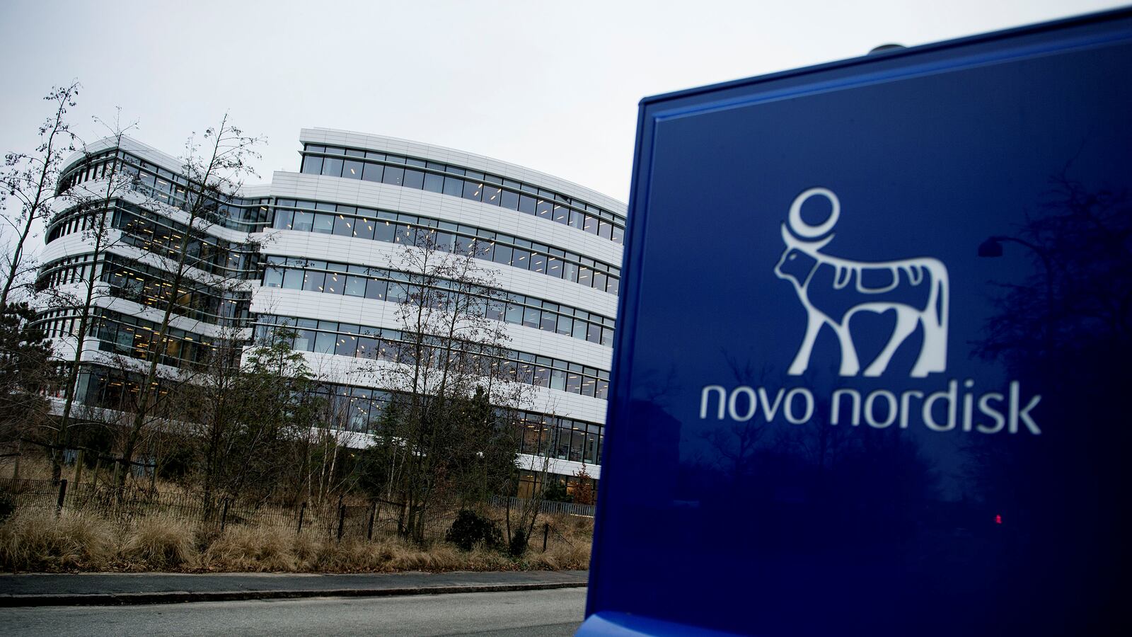 Novo Nordisk logo is seen in Bagsvaerd outside of Copenhagen, Denmark.