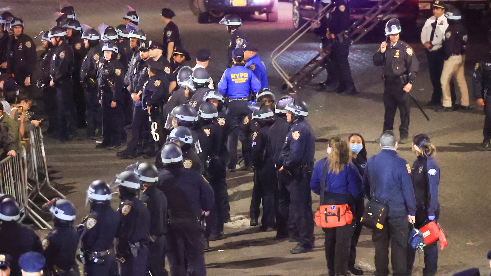 New York Police Department officers detain dozens of pro-Palestinian students at Columbia University after they barricaded themselves in the Hamilton Hall building.