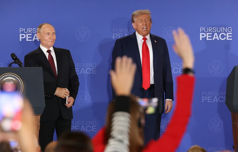 Putin and Trump ignored questions at their joint "press conference."