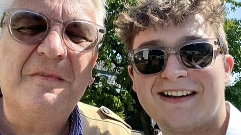 Prince Laurent and Clément Vandenkerckhove. pose for a photo.