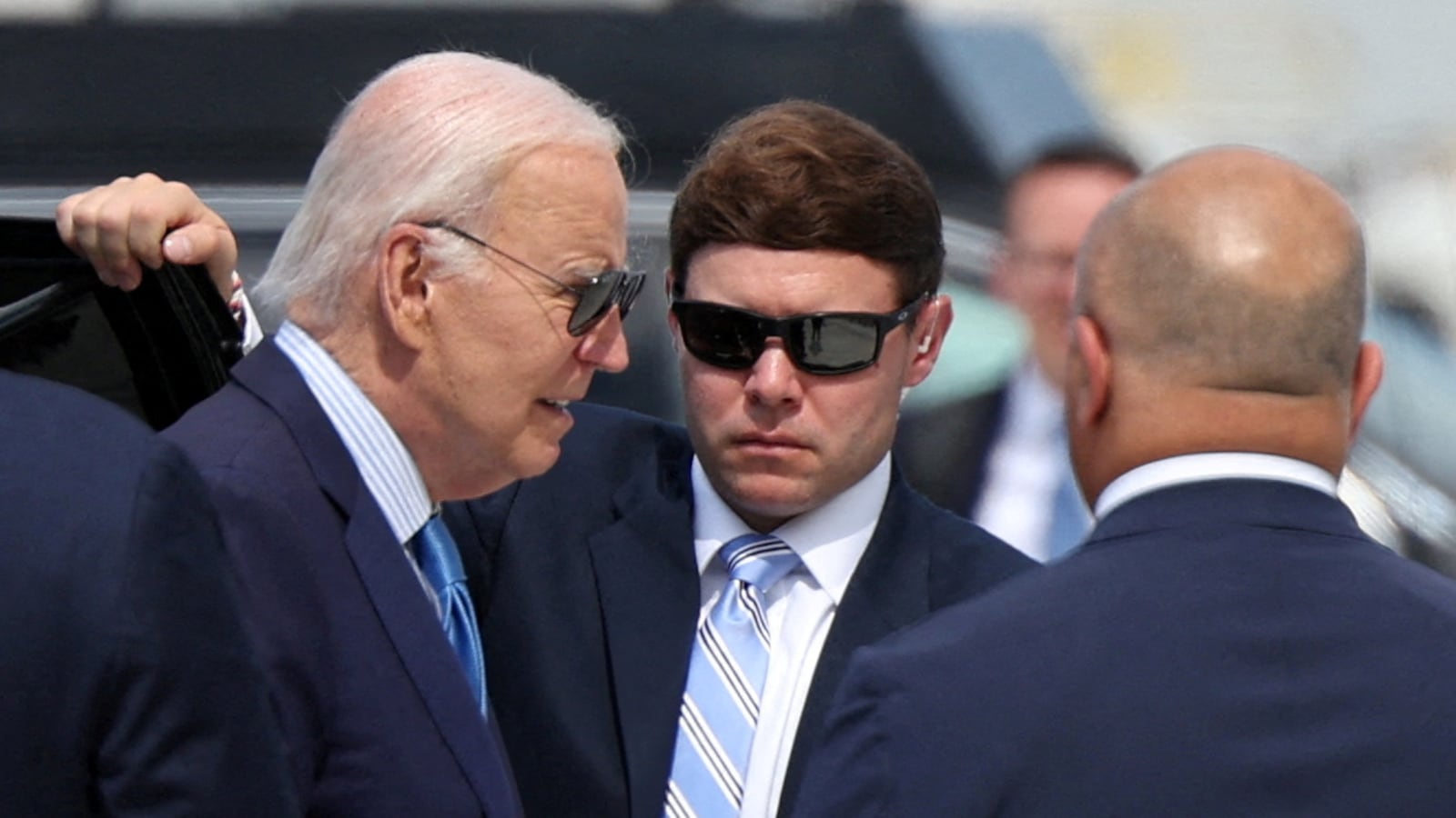 U.S. President Joe Biden walks toward Air Force One, at Harry Reid international airport in Las Vegas, Nevada, U.S., July 17, 2024.