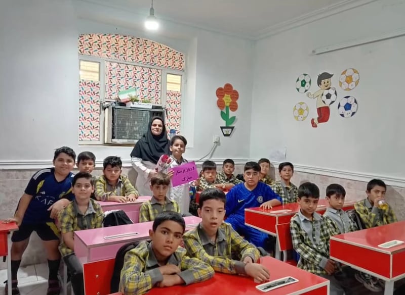 Students in the school in Lamerd, identified by the New York Times.