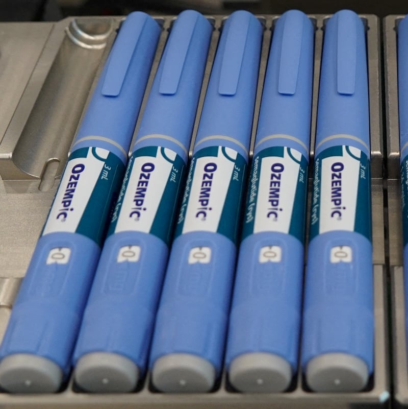 Pens for the diabetes drug Ozempic sit on a production line to be packaged at Danish drugmaker Novo Nordisk’s site in Hillerod, Denmark, Sept. 26, 2023. 