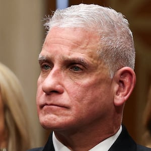 Admiral Brian Christine, Assistant Secretary for Health (ASH) and Head of the United States Public Health Service (USPHS) Commissioned Corps, attends a Senate Health, Education, Labor, and Pensions Committee confirmation hearing for Casey Means, nominated to serve as the next U.S. Surgeon General, on Capitol Hill in Washington, D.C., U.S., February 25, 2026. REUTERS/Kylie Cooper