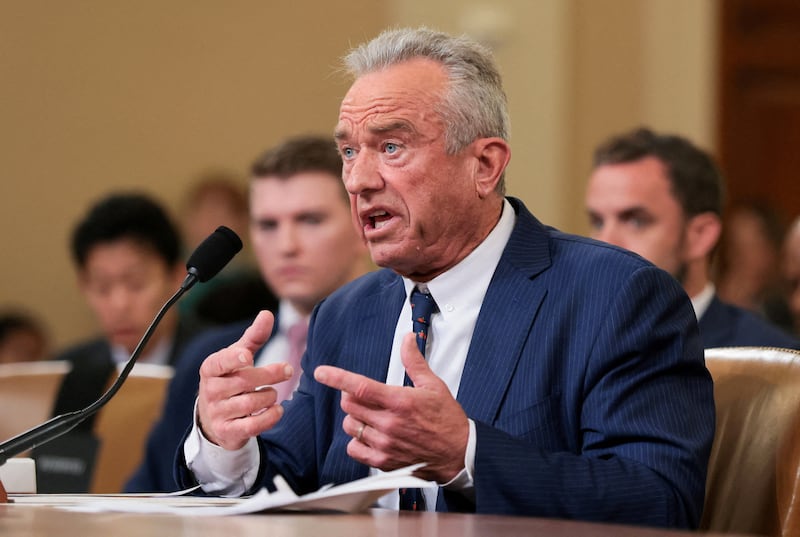 U.S. Health and Human Services Secretary Robert F. Kennedy Jr. testifies on U.S. President Donald Trump's budget request during a House Ways and Means Committee hearing on Capitol Hill in Washington, D.C., U.S., April 16, 2026. REUTERS/Kylie Cooper REFILE - CORRECTING YEAR FROM "2025" TO "2026".