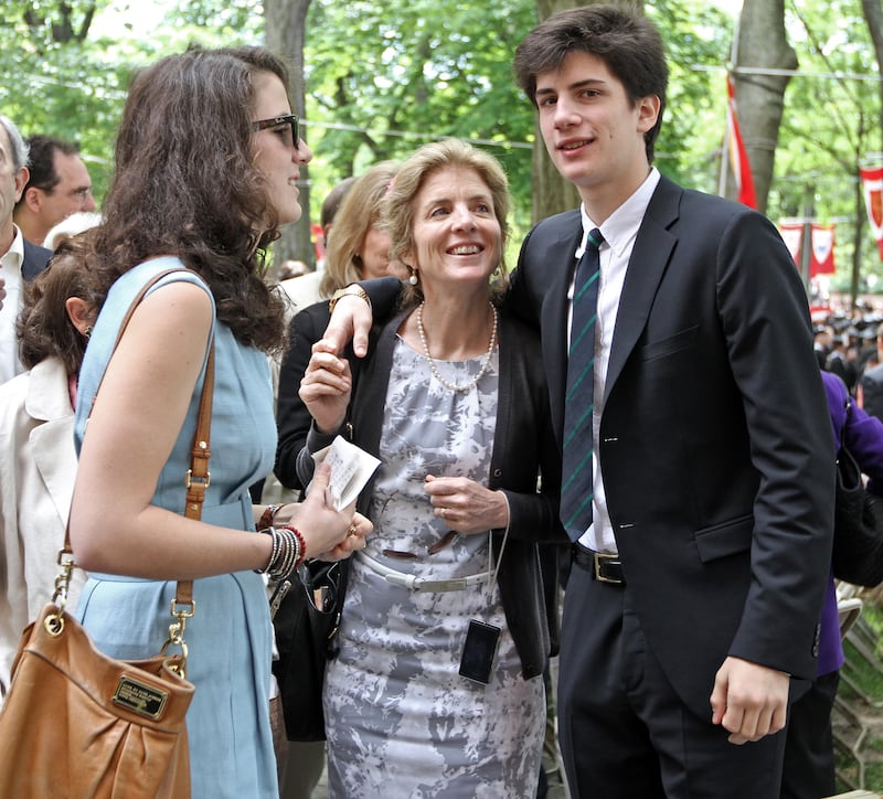 Kennedy Schlossberg with her children Tatiana and Jack Schlossberg at the Harvard Commencement where the Schlossberg's other daughter, Rose, is a graduate.