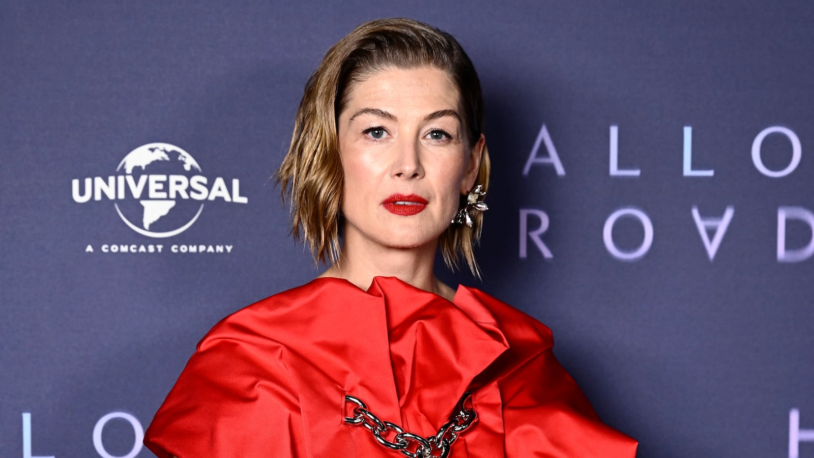 LONDON, ENGLAND - APRIL 28: Rosamund Pike attends the "Hallow Road" UK Special Screening at the Curzon Soho on April 28, 2025 in London, England. (Photo by Gareth Cattermole/Getty Images)
