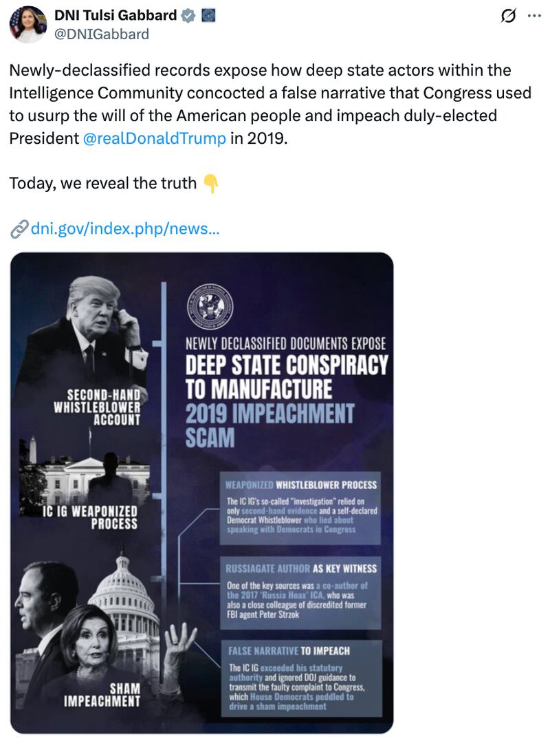 Tulsi Gabbard X post