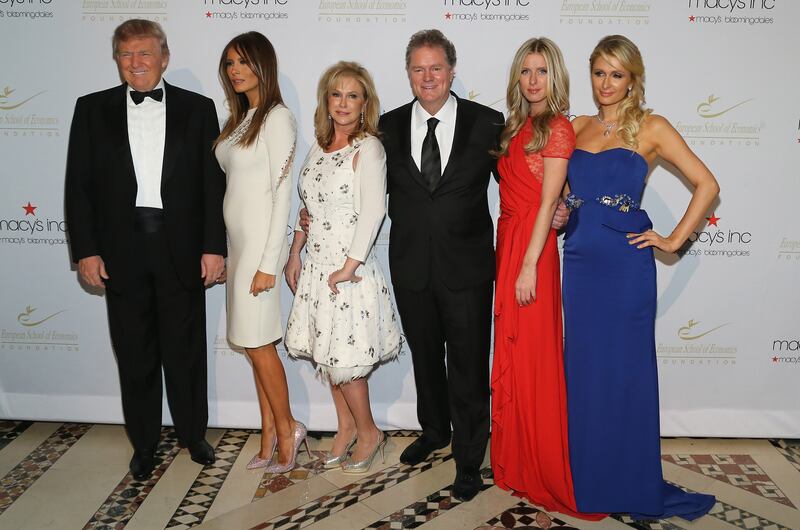 Donald Trump, Melania Trump, Kathy Hilton, Rick Hilton, Nicky Hilton and Paris Hilton attend European School Of Economics Foundation Vision And Reality Awards.