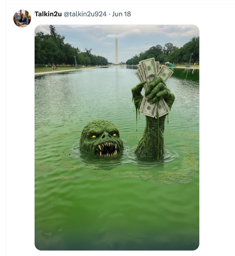 Reflecting Pool swamp monster.