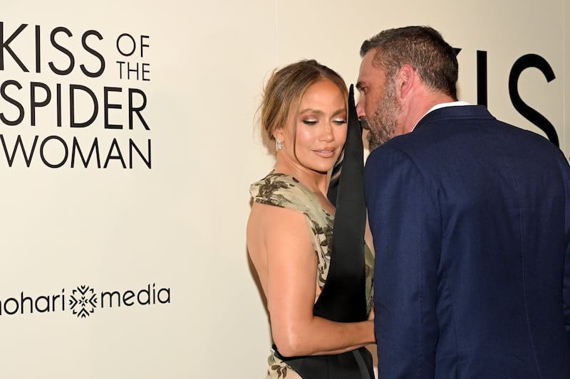 Jennifer Lopez and Ben Affleck attend the "Kiss Of The Spider Woman" New York screening on Oct. 06, 2025