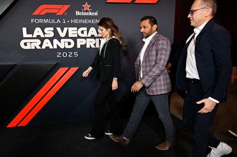 Noem and Patel attend the Grand Prix.