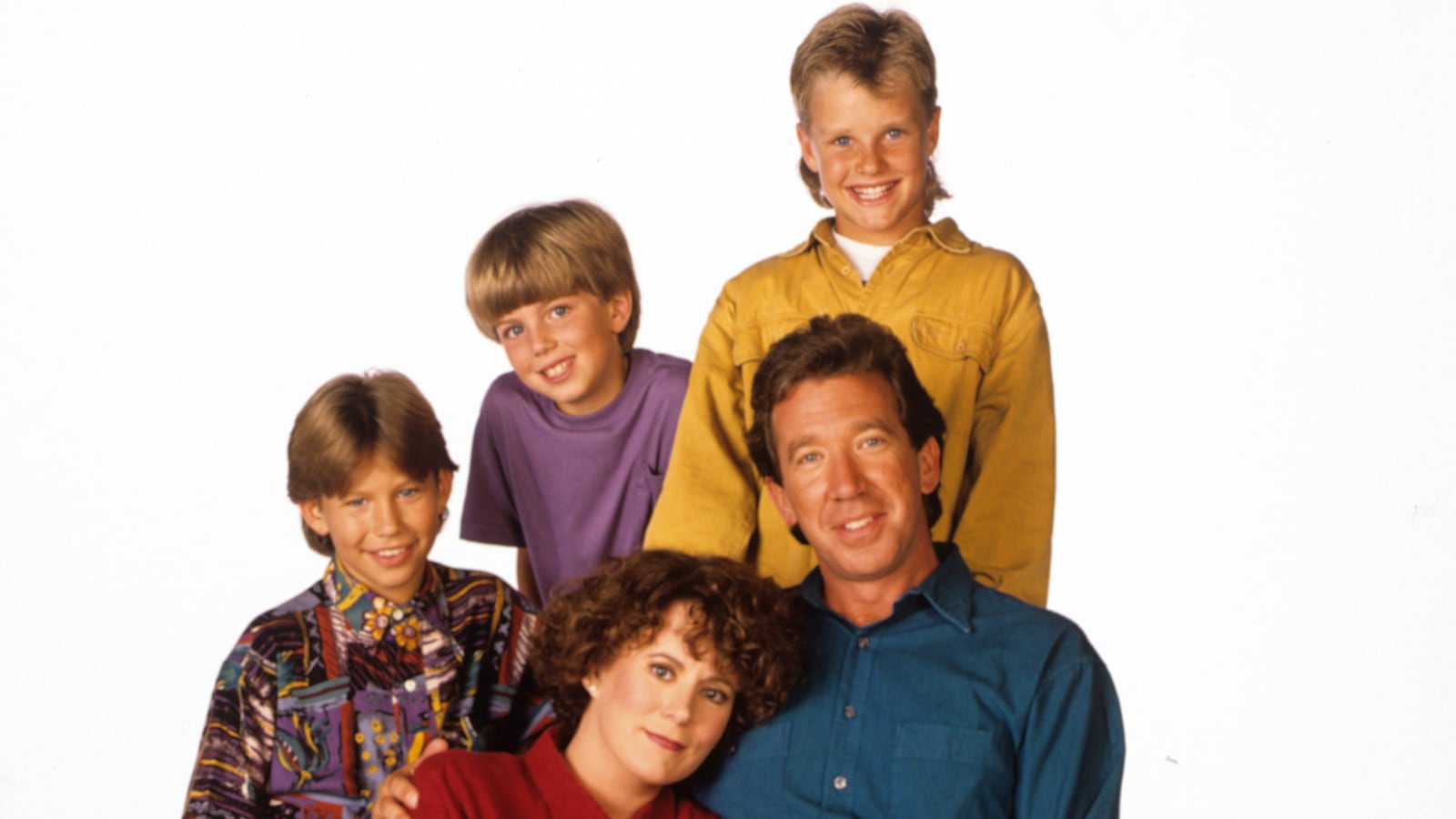 Jonathan Taylor-Thomas, Patricia Richardson, Taran Noah Smith, Tim Allen and Zachery Ty Bryan in Home Improvement.