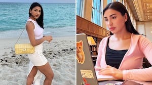 Social media images of Columbia student Ellie Aghayeva who was detained by Federal immigration agents.