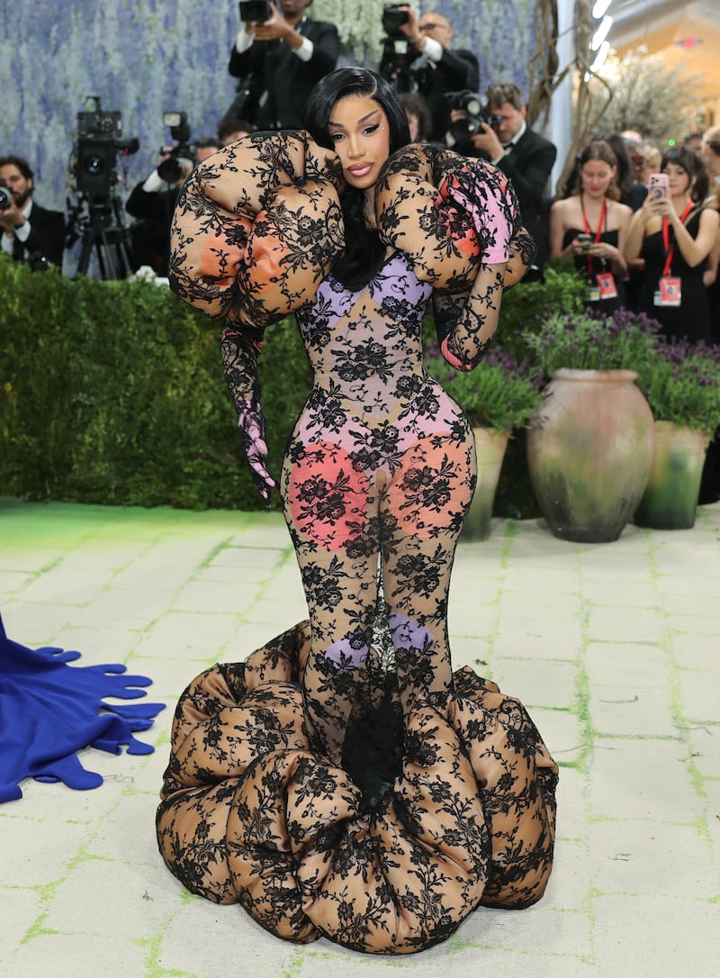 Cardi B poses during the Met Gala, an annual fundraising gala held for the benefit of the Metropolitan Museum of Art's Costume Institute with this year's theme 'Costume Art' in New York City, New York, U.S., May 4, 2026.