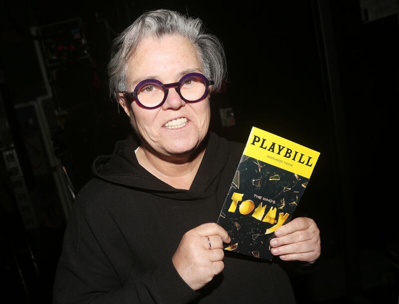 Rosie O'Donnell poses backstage at "The Who's Tommy" on Broadway at The Nederlander Theatre on April 30, 2024 in New York City.  (Photo by Bruce Glikas/WireImage)
