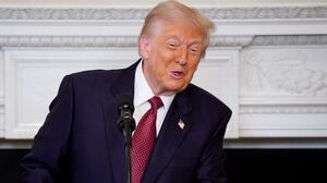 President Donald Trump speaks to Senate Republicans at a breakfast in the State Dining Room of the White House on November 5, 2025 in Washington, DC.