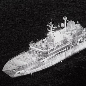 The Russian military ship, Yantar, operating off the northern coast of Scotland.