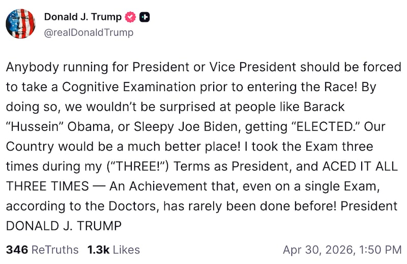 Donald Trump on Truth Social