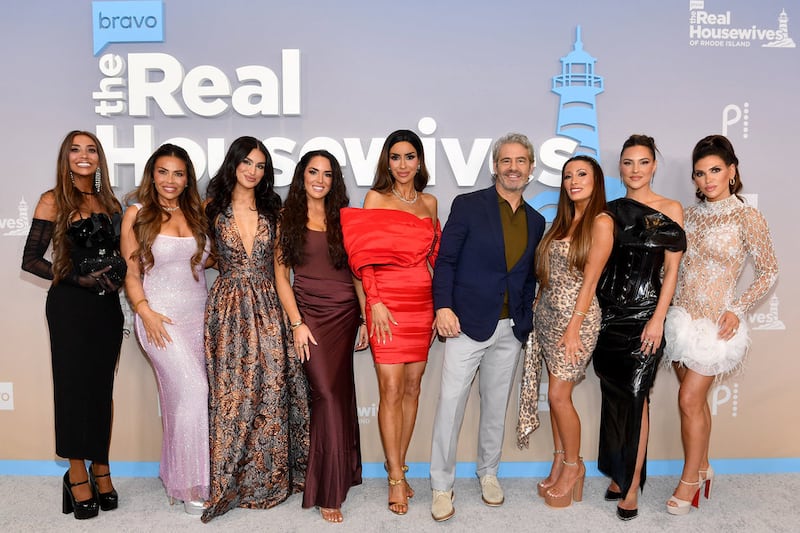Liz McGraw, Dolores Catania, Ashley Iaconetti, Rosie DiMare, Rulla Nehme Pontarelli, Andy Cohen, Alicia Carmody, Kelsey Swanson, and Jo-Ellen Tiberi