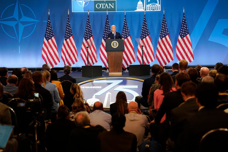 President Joe Biden holds news conference at the 2024 NATO Summit on July 11, 2024 in Washington, DC.