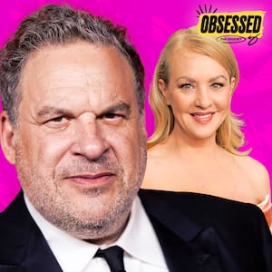 A photo illustration of Jeff Garlin and Wendi McLendon-Covey for the Obsessed podcast.