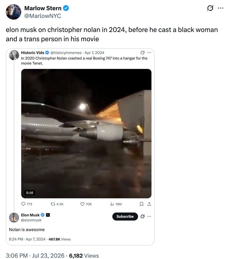 A screenshot of X