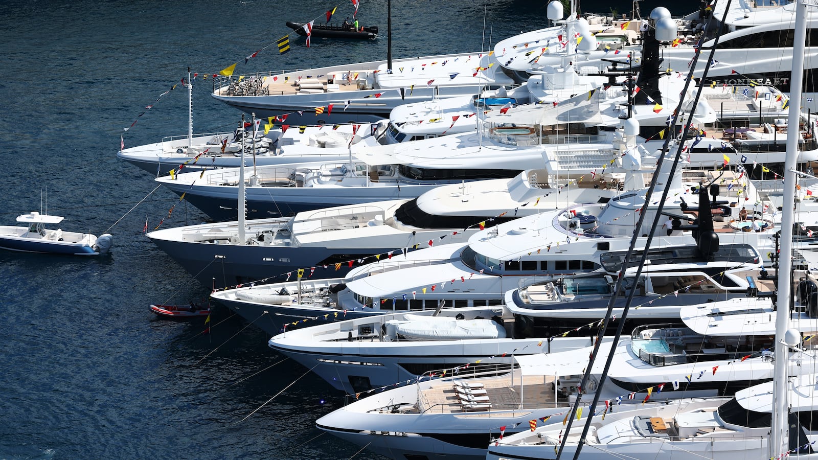 MONTE-CARLO, MONACO - MAY 23: Yachts in the marina during practice ahead of the F1 Grand Prix of Monaco at Circuit de Monaco on May 23, 2025 in Monte-Carlo, Monaco. (Photo by Mark Thompson/Getty Images)