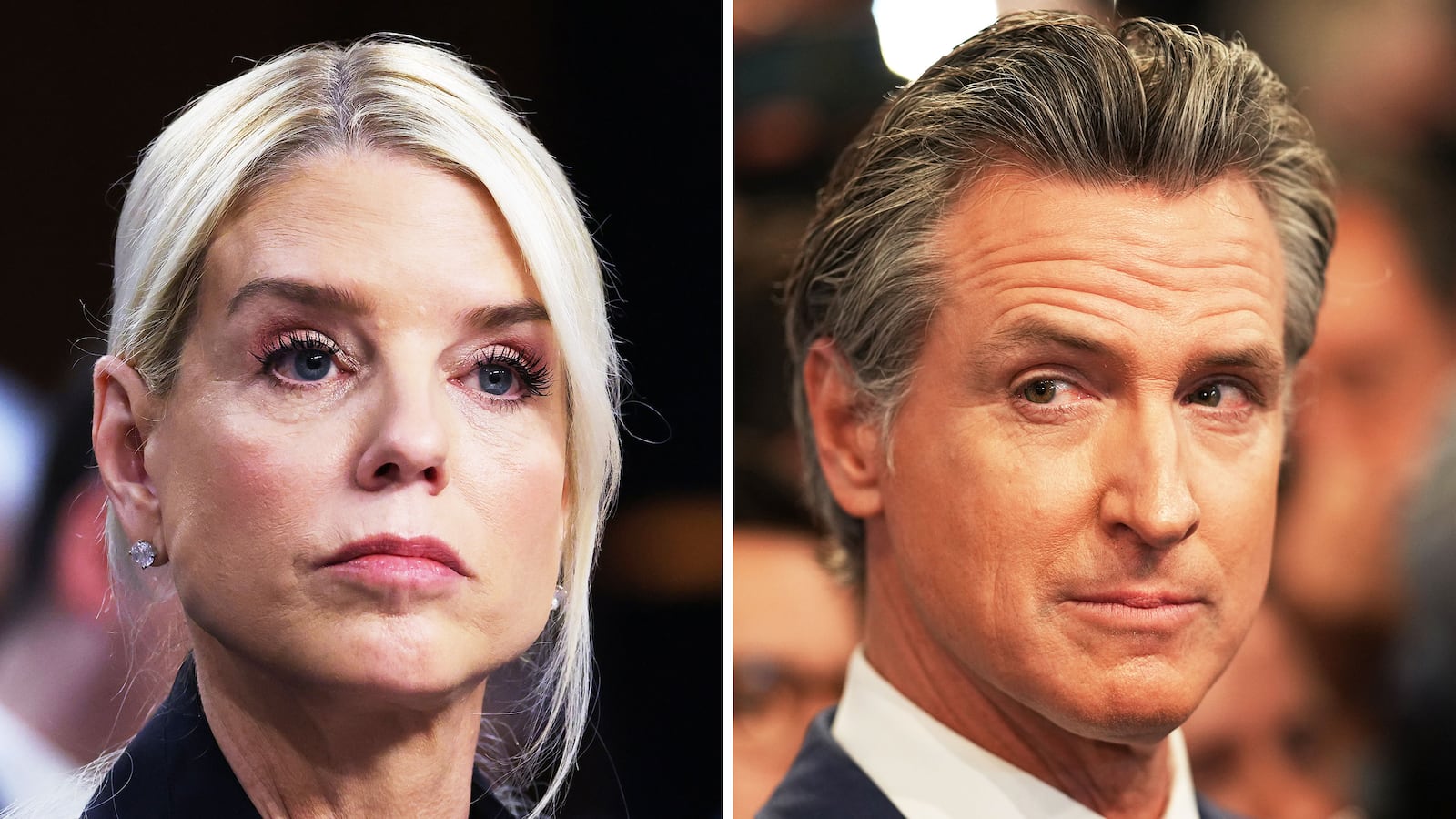 Pam Bondi and Gavin Newsom