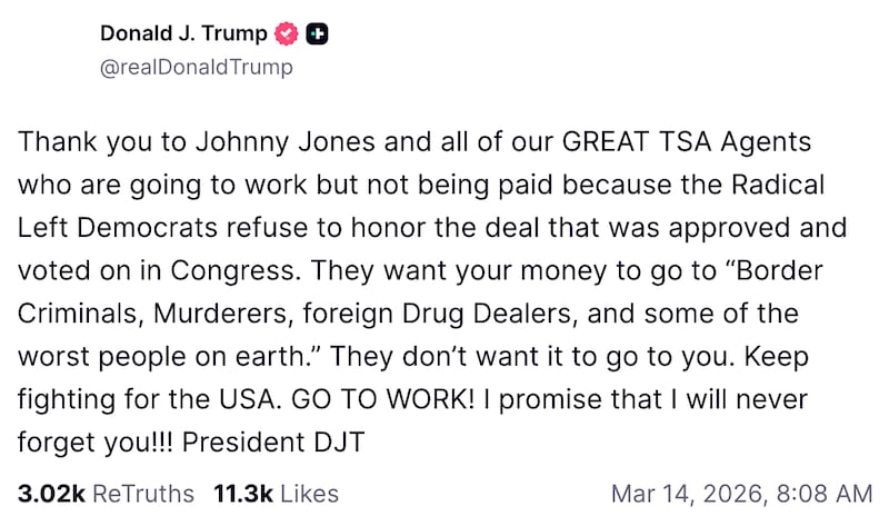 Donald Trump on Truth Social