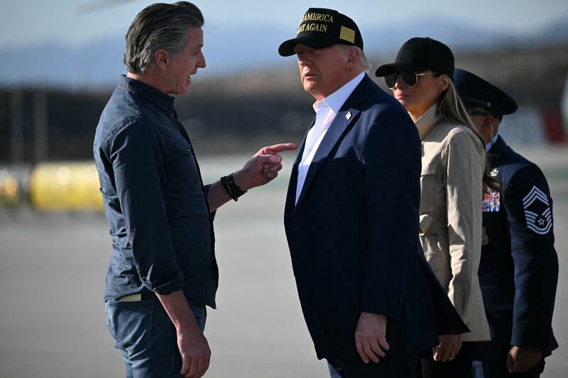 California Governor Gavin Newsom and President Donald Trump
