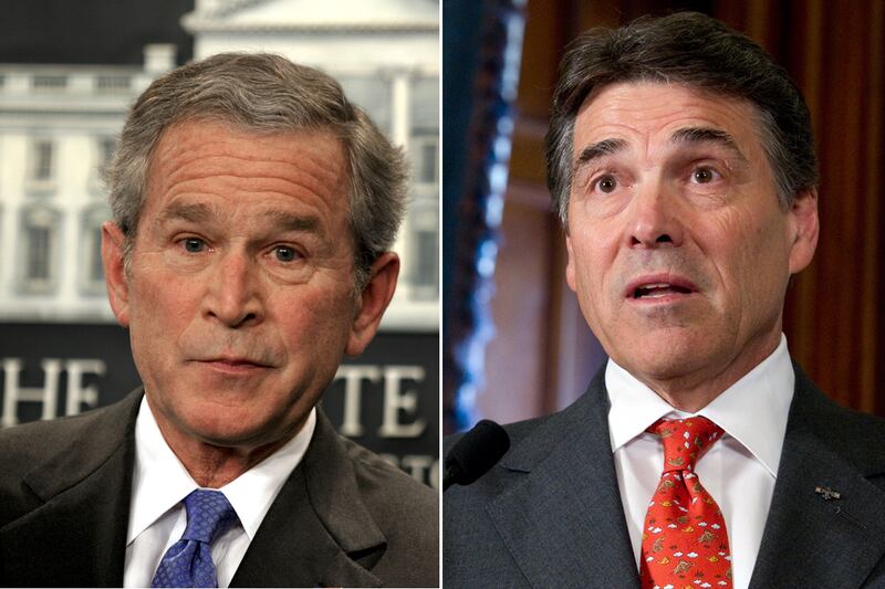 articles/2011/06/22/rick-perry-for-president-his-george-w-bush-echo-could-be-liability/perry-bush-problem-stone_qc0u0p