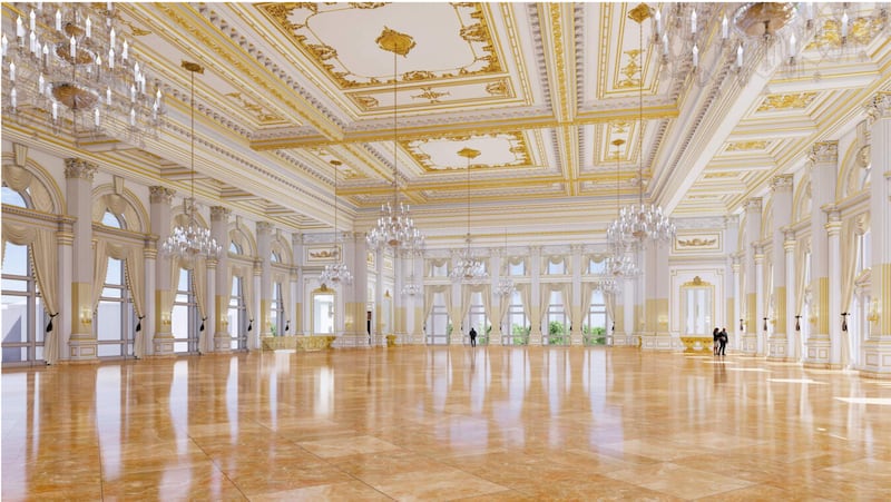 White House ballroom projections