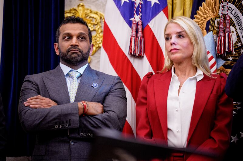 FBI Director Kash Patel and U.S. Attorney General Pam Bondi