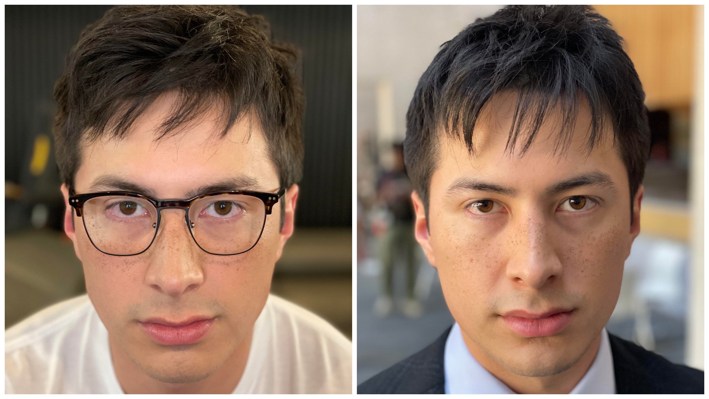 Hudson Williams's faux freckles as seen behind the scenes on 'Heated Rivalry.'