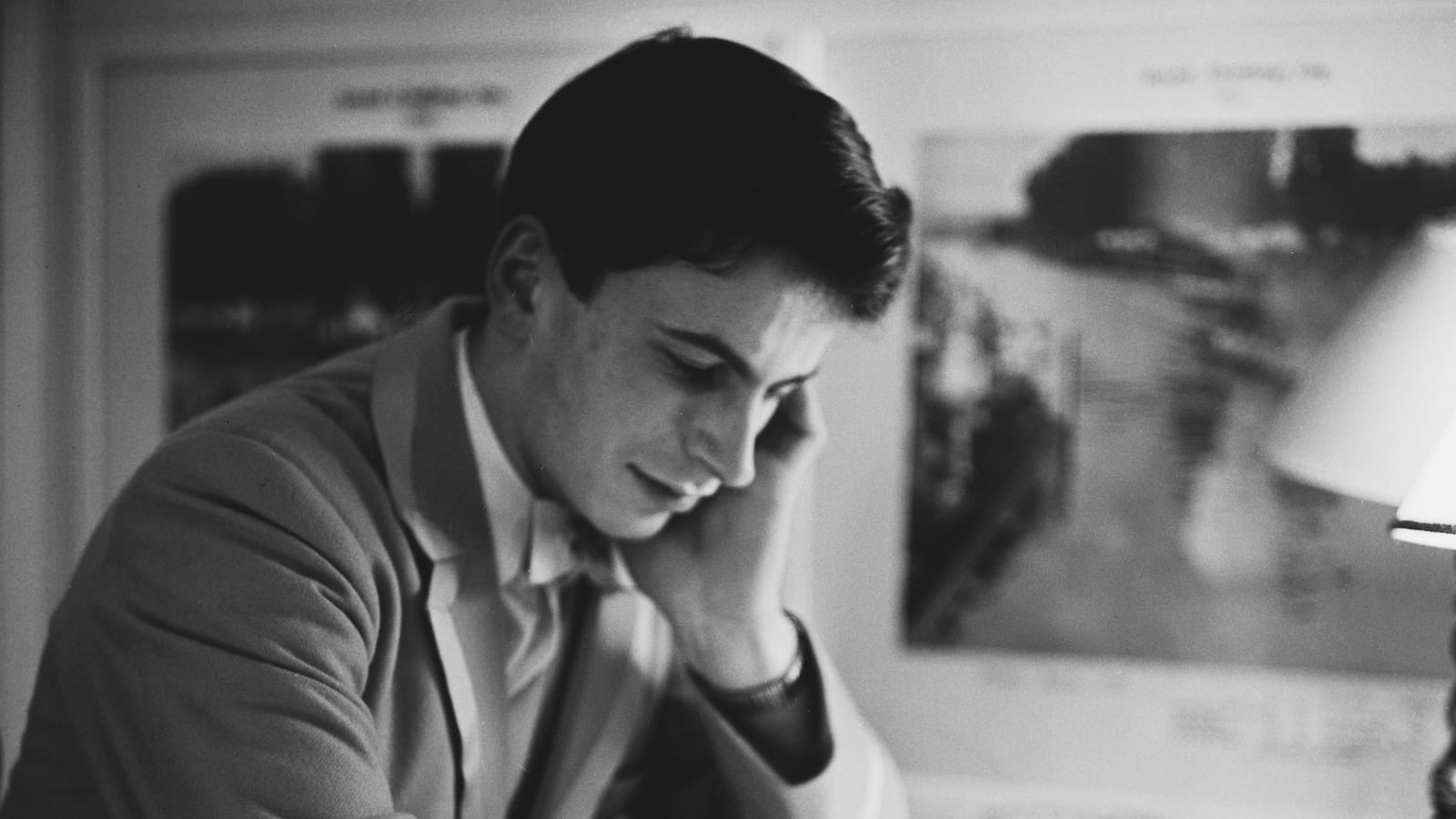 British Royal Navy officer Robert Walmsley studying.