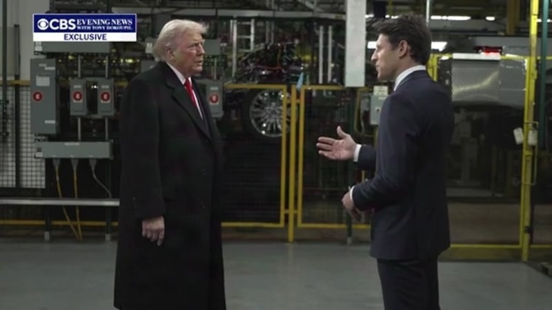 President Donald Trump and CBS News' Tony Dokoupil