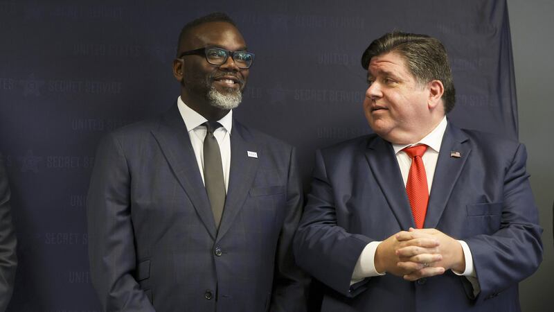 Mayor Brandon Johnson and Gov. JB Pritzker