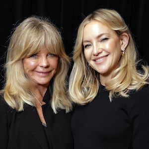 Goldie Hawn and Kate Hudson seen at a Special Screening and Q&A For Focus Features' "Song Sung Blue" Moderated By Goldie Hawn at AMC The Grove 14 on January 13, 2026 in Los Angeles, California.