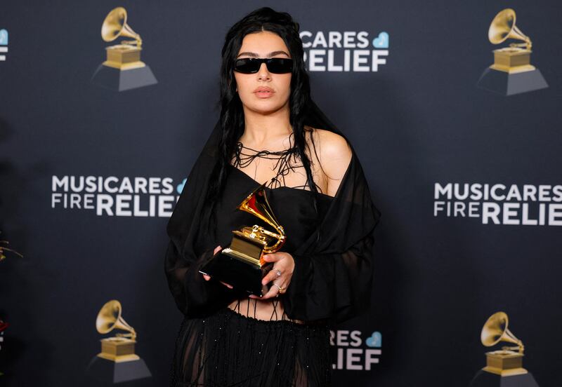 Charlie XCX, winner of the  Best Dance/Electronic Album for brat, poses in the press room during the 67th Annual Grammy Awards