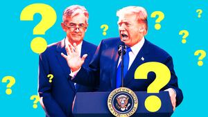 A photo illustration of Fed Chair Jerome Powell being nominated by President Donald Trump in 2017.