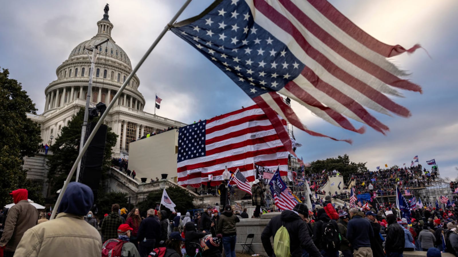 Pro-Trump protesters gather in front of the U.S. Capitol Building on January 6, 2021.