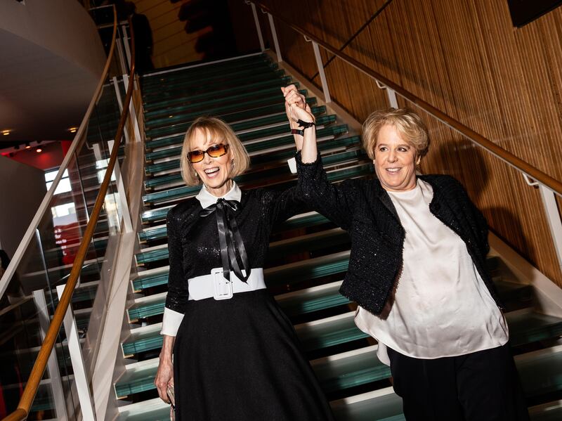 E. Jean Carroll and Roberta Kaplan are pictured at the TIME100 gala held at Lincoln Center in New York City on April 25, 2024.