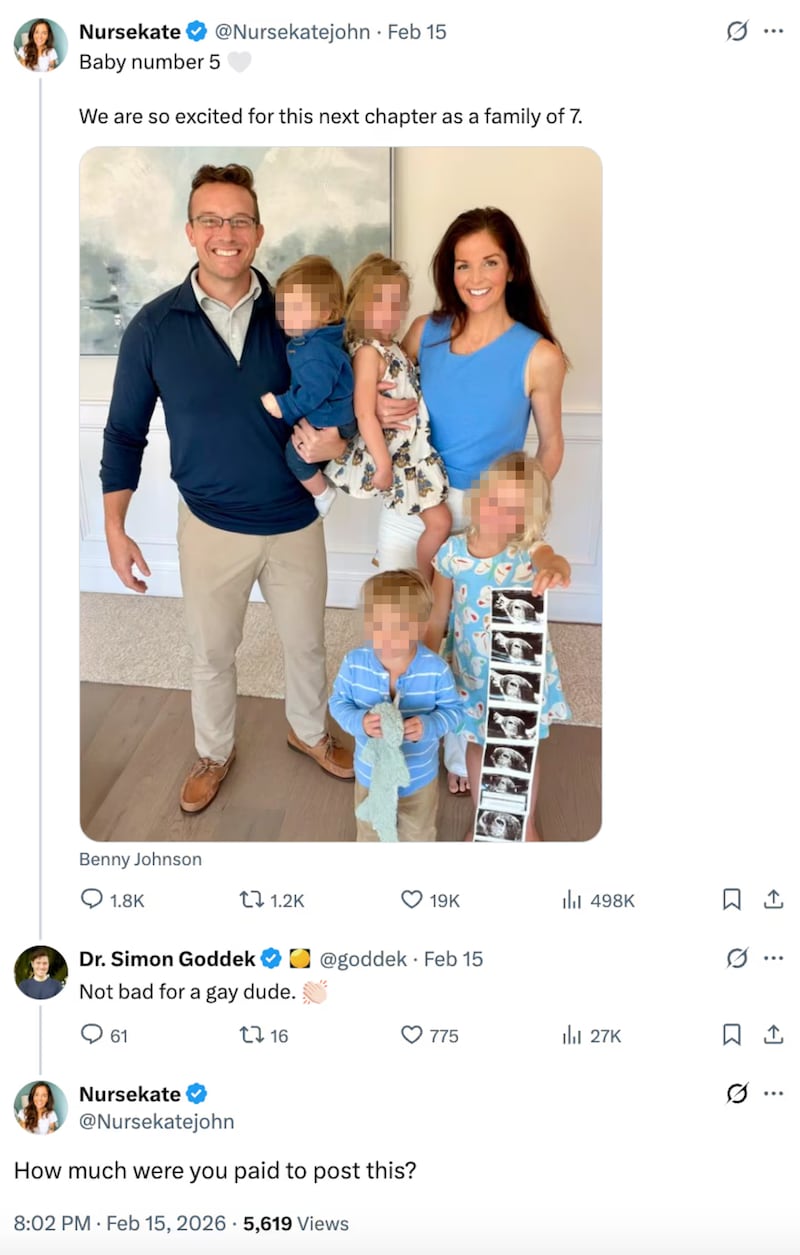 Benny and Kate Johnson announced that they have a fifth baby on the way earlier this week.