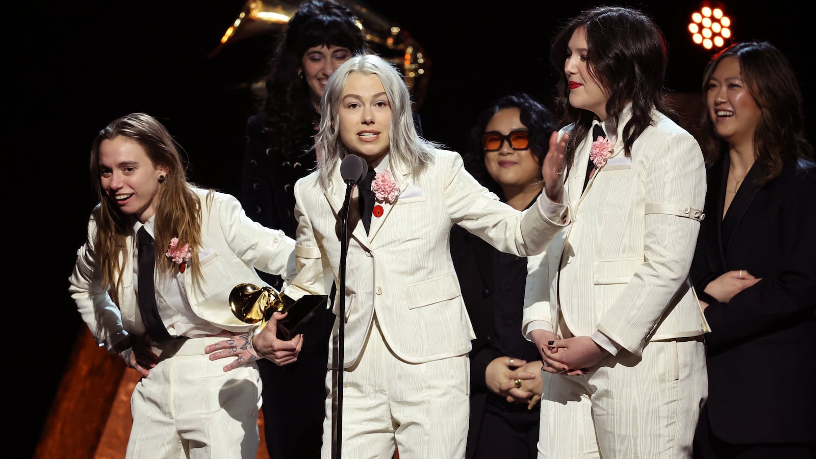 Phoebe Bridgers of Boygenius slammed former Recording Academy president Neil Portnow backstage at the 2024 Grammy Awards.