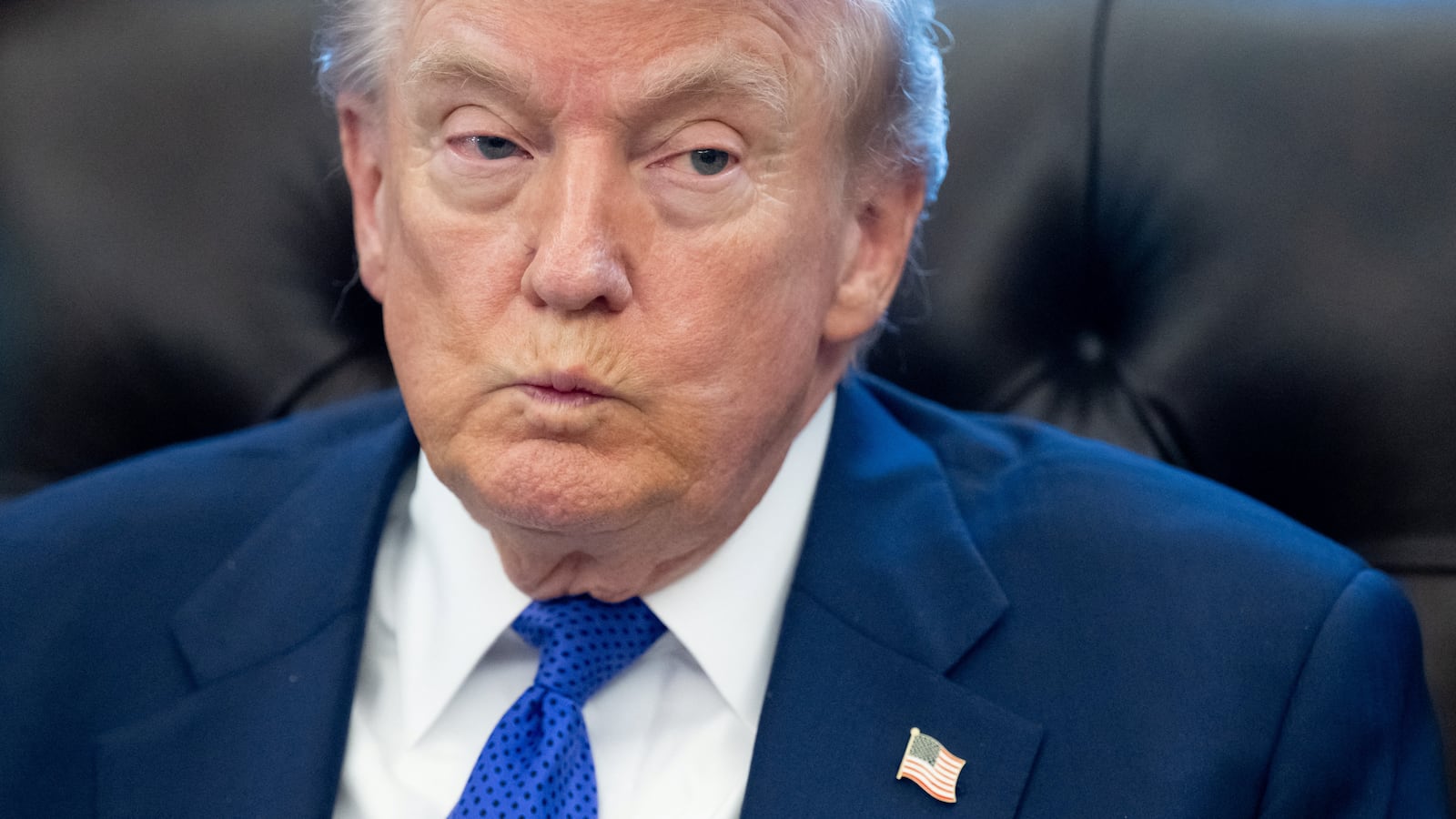 Donald Trump speaks to the press in the Oval Office of the White House in Washington, DC, on February 2, 2026.