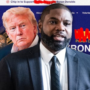 Florida Republican gubernatorial candidate Byron Donalds stripped away references to his endorsement from Donald Trump from his campaign website.
